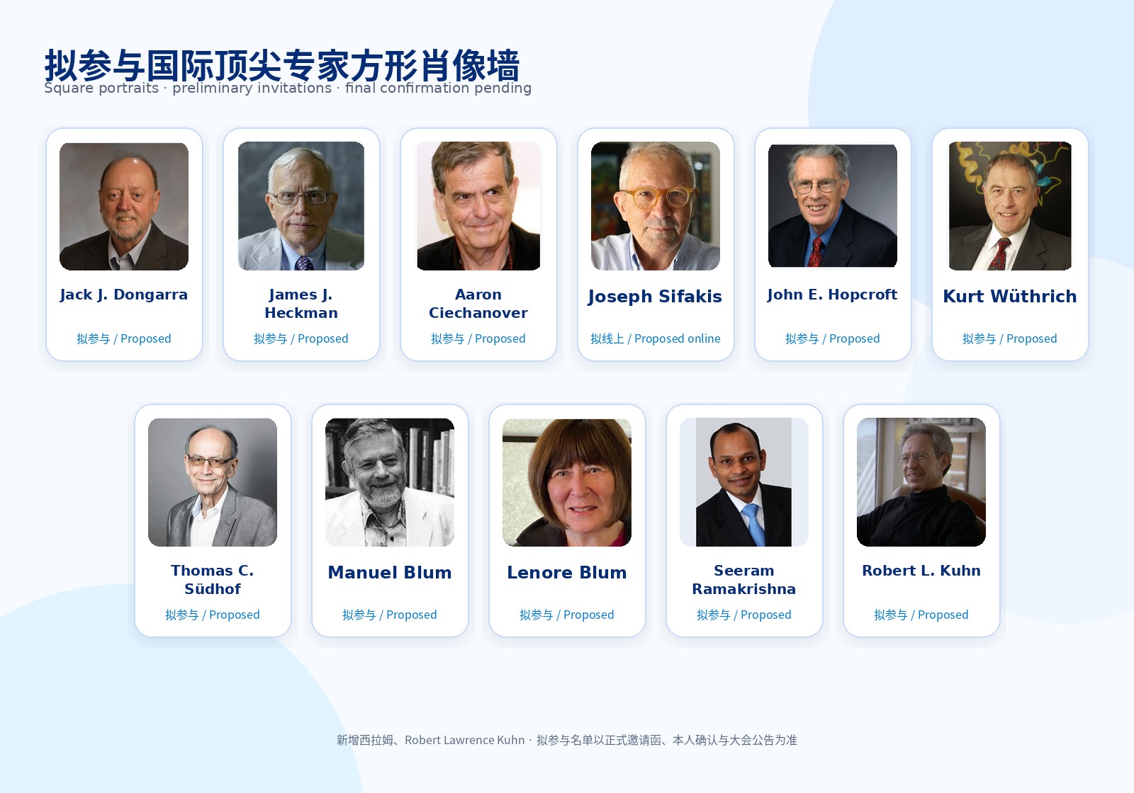 拟参与国际顶尖专家方形肖像墙 / Proposed international expert square portrait wall
